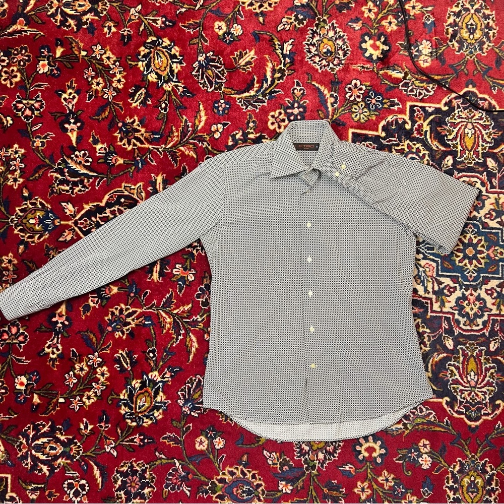 Etro Size 40 (16 / M) Monochrome Geometric Men's Shirt - Picture 2 of 2